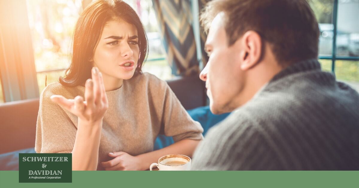 couple fighting woman looking mad